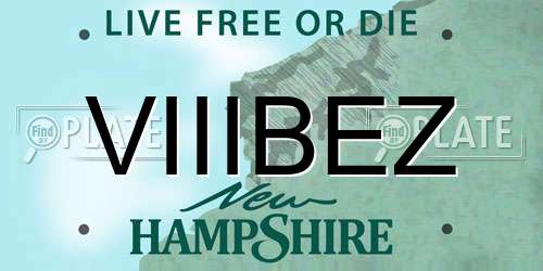 VIIIBEZ New Hampshire License Plate