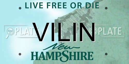 VILIN New Hampshire License Plate