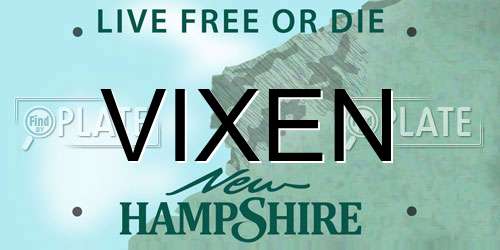 VIXEN New Hampshire License Plate