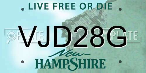 VJD28G New Hampshire License Plate