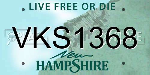 VKS1368 New Hampshire License Plate