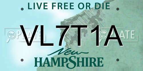 VL7T1A New Hampshire License Plate