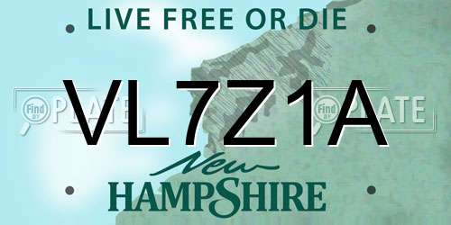 VL7Z1A New Hampshire License Plate