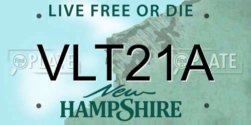 VLT21A New Hampshire License Plate
