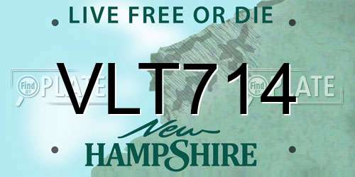 VLT714 New Hampshire License Plate