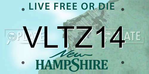 VLTZ14 New Hampshire License Plate