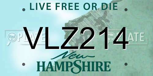 VLZ214 New Hampshire License Plate