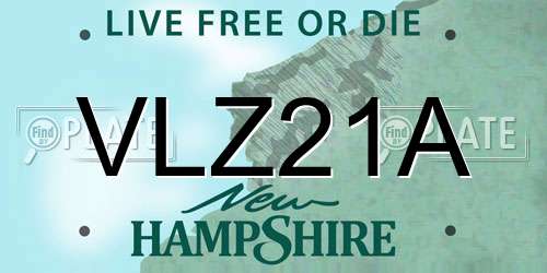 VLZ21A New Hampshire License Plate