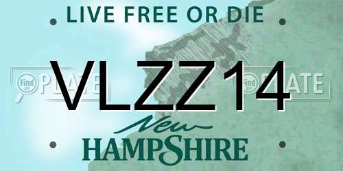 VLZZ14 New Hampshire License Plate