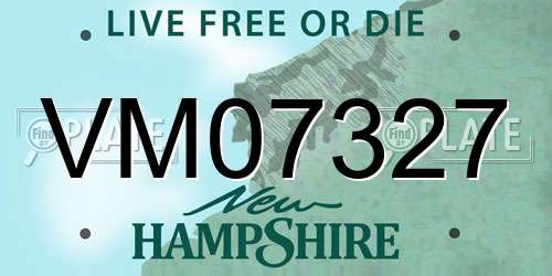 VM07327 New Hampshire License Plate