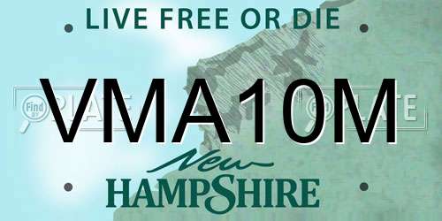 VMA10M New Hampshire License Plate