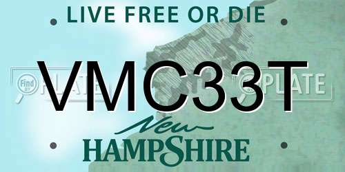 VMC33T New Hampshire License Plate