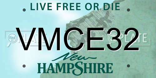 VMCE32 New Hampshire License Plate