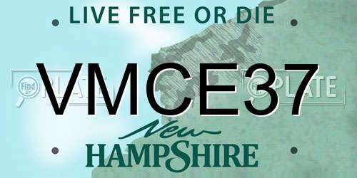 VMCE37 New Hampshire License Plate