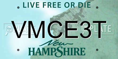 VMCE3T New Hampshire License Plate