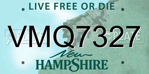 VMQ7327 New Hampshire License Plate