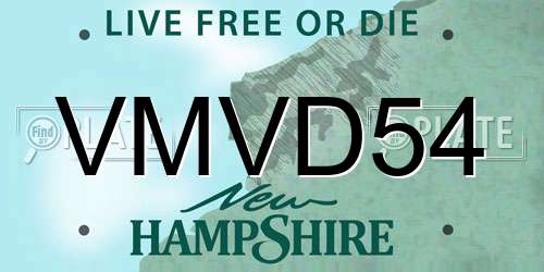 VMVD54 New Hampshire License Plate