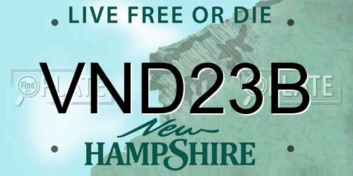 VND23B New Hampshire License Plate
