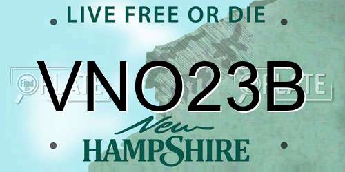 VNO23B New Hampshire License Plate