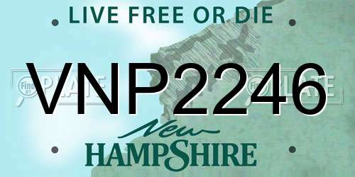 VNP2246 New Hampshire License Plate
