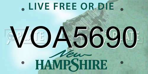 VOA5690 New Hampshire License Plate