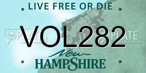VOL282 New Hampshire License Plate