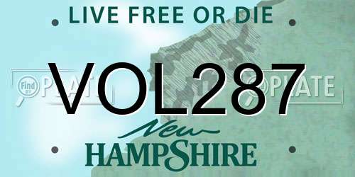 VOL287 New Hampshire License Plate