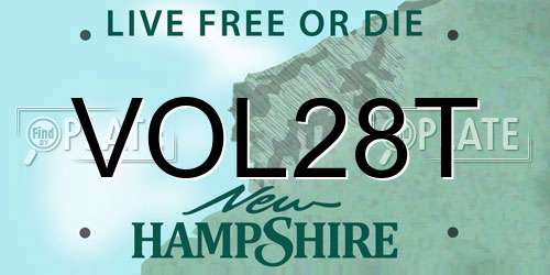 VOL28T New Hampshire License Plate