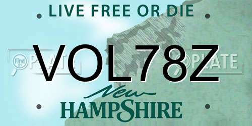 VOL78Z New Hampshire License Plate
