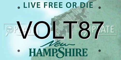 VOLT87 New Hampshire License Plate