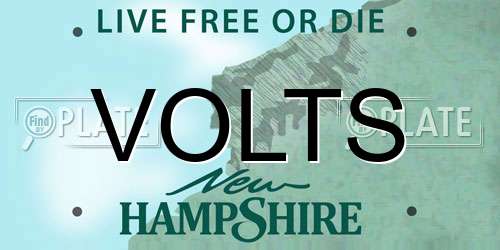 VOLTS New Hampshire License Plate