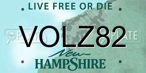 VOLZ82 New Hampshire License Plate