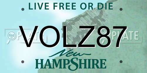 VOLZ87 New Hampshire License Plate