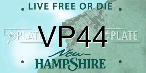 VP44 New Hampshire License Plate