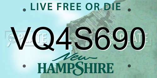 VQ4S690 New Hampshire License Plate