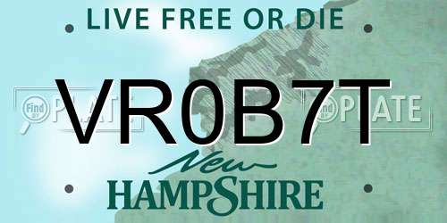 VR0B7T New Hampshire License Plate