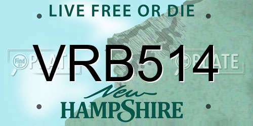 VRB514 New Hampshire License Plate