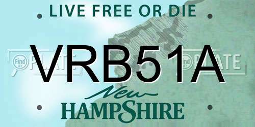 VRB51A New Hampshire License Plate