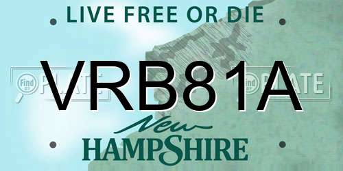 VRB81A New Hampshire License Plate