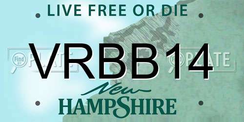 VRBB14 New Hampshire License Plate