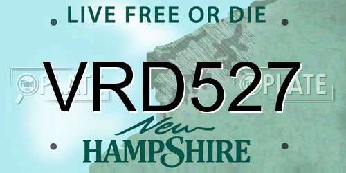 VRD527 New Hampshire License Plate