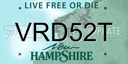 VRD52T New Hampshire License Plate