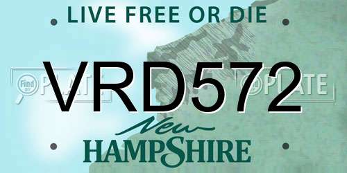 VRD572 New Hampshire License Plate