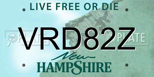 VRD82Z New Hampshire License Plate