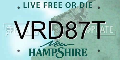 VRD87T New Hampshire License Plate