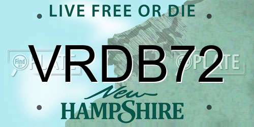 VRDB72 New Hampshire License Plate