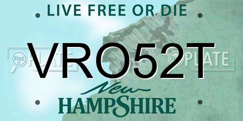 VRO52T New Hampshire License Plate