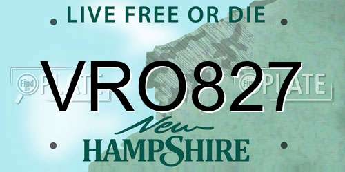 VRO827 New Hampshire License Plate