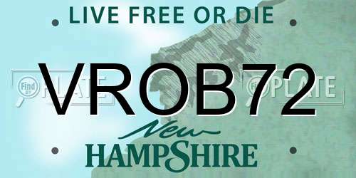 VROB72 New Hampshire License Plate