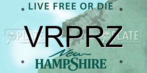 VRPRZ New Hampshire License Plate